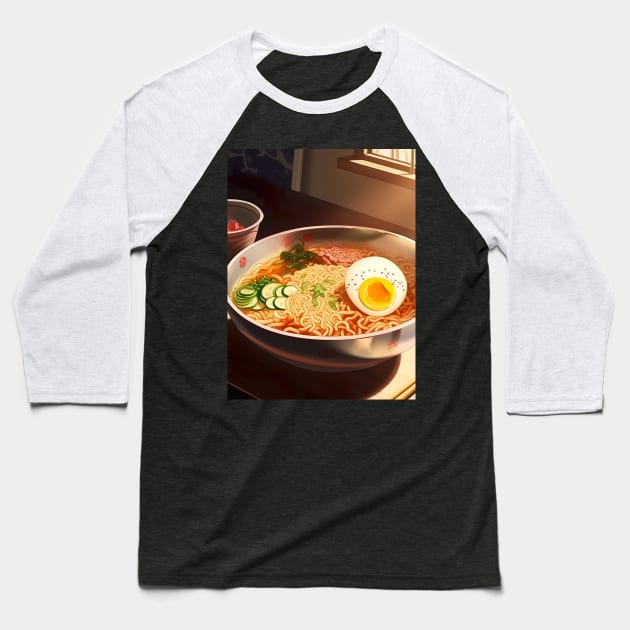 Delicous Japanese Food Ramen Noodles - Anime Wallpaper Baseball T-Shirt by KAIGAME Art